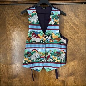 Ginger Propper Two Blondes New York OS Noah’s Ark Purple Vest VTG Animals Unisex